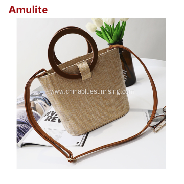 Fashion beach bag simple straw woman hand bag